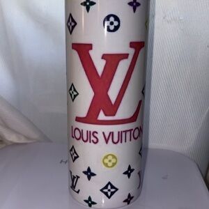 Louis Vuitton White Tumbler with Red and Multicolor Accents20 oz tumbler